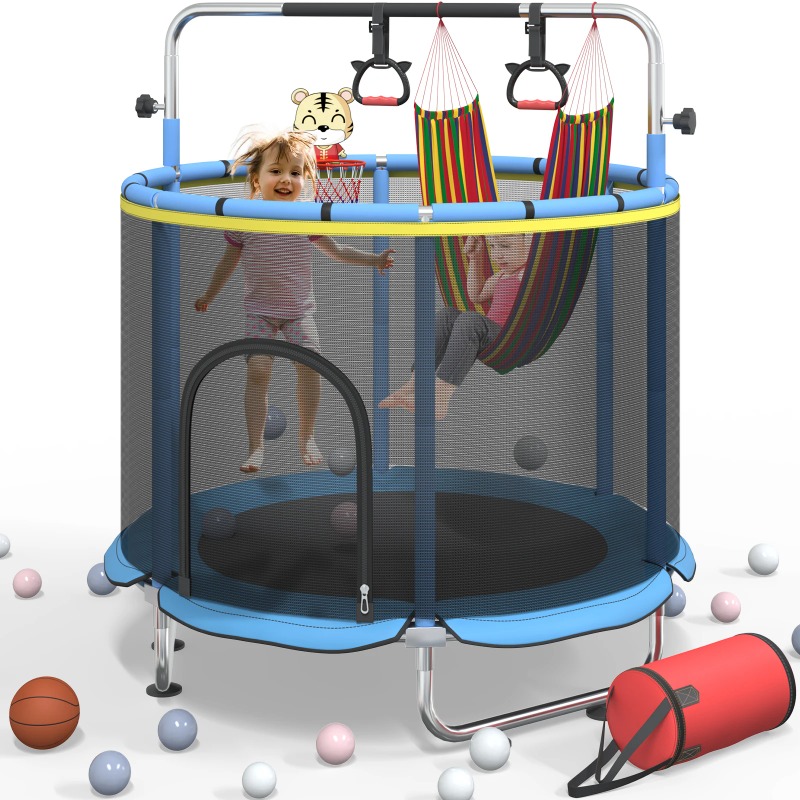 Trampoline Mini Indoor - 5피트 유아용 트램펄린 8-in-1 어린이 미니