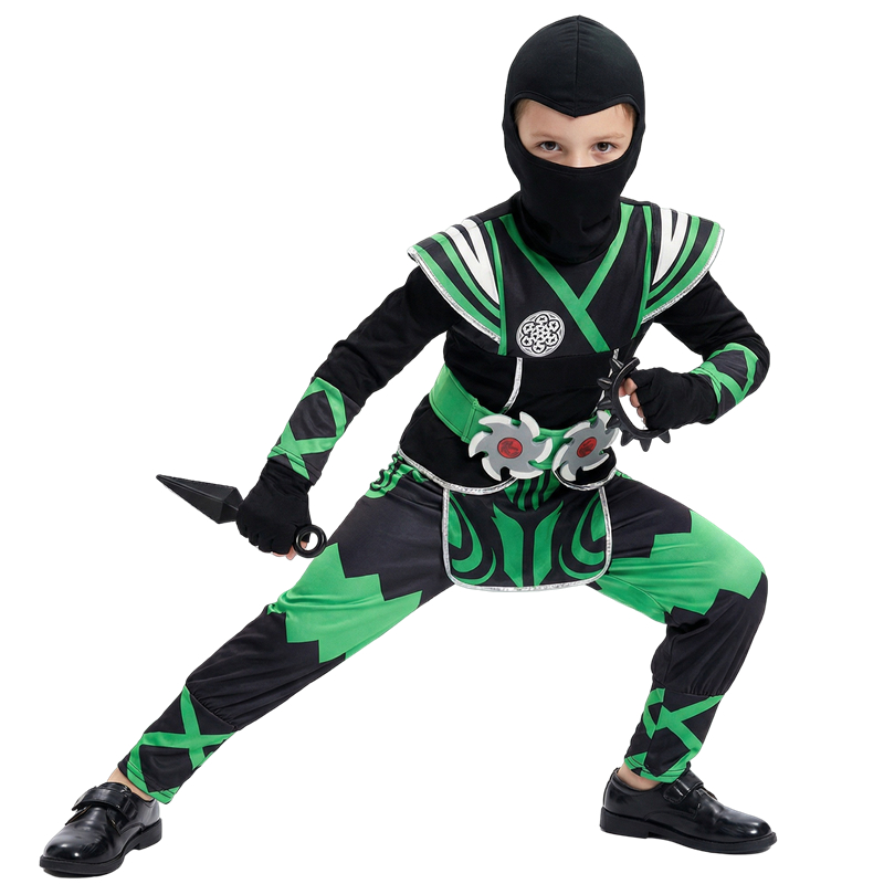 Kids Toys Set - 일본 닌자 의상 세트 어린이용 녹색