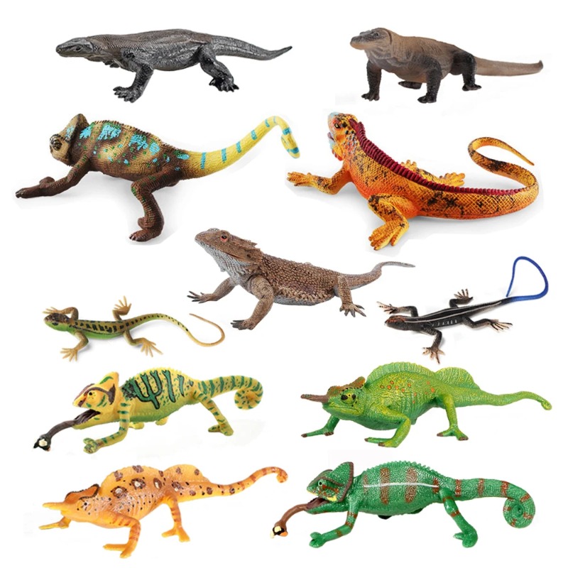 Kids Toys Reviews - 이구아나 도마뱀 피규어 카멜레온 장난감 파충류