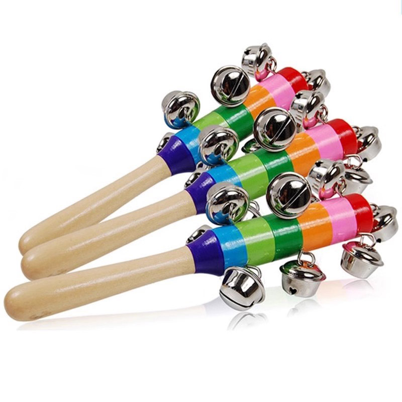 5PCS 나무 징글 핸드 벨 레인보우 스틱 셰이커 래틀 - Kids Toys Xylophone 리뷰 및 가격