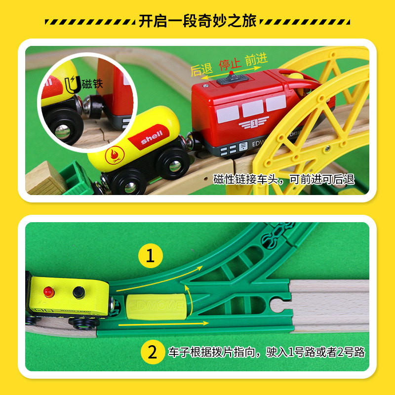 나무 기차 트랙 고속도로 링 조립 세트 철도 전자기 기 - Toy Train Track Set 리뷰 및 가격